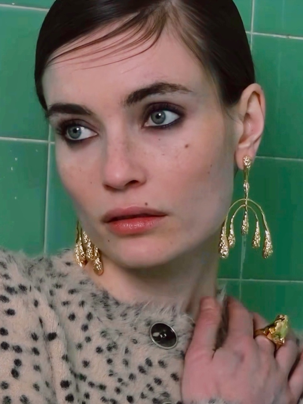 Alexis Bittar Brut Gold Mobile Earrings